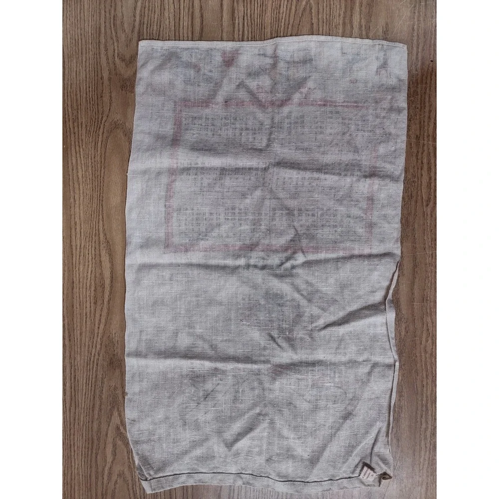 Vintage 1962 Stevens Linen Kitchen Calendar Tea Towel Americana 100% Linen